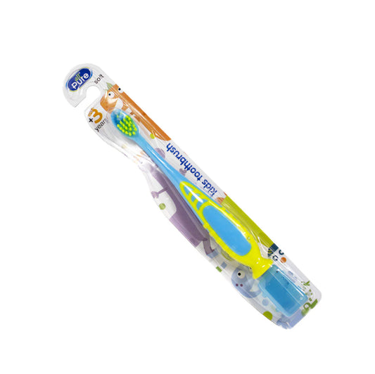 All Pure Kid’s Soft Toothbrush With Suction and Cap- Blue