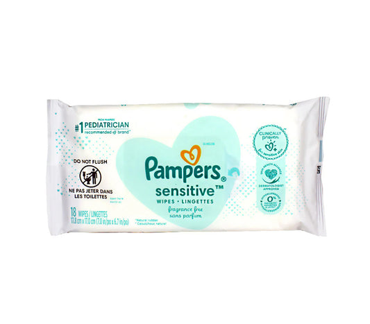 Pamper’s Sensitive Wipes- 18 Count.